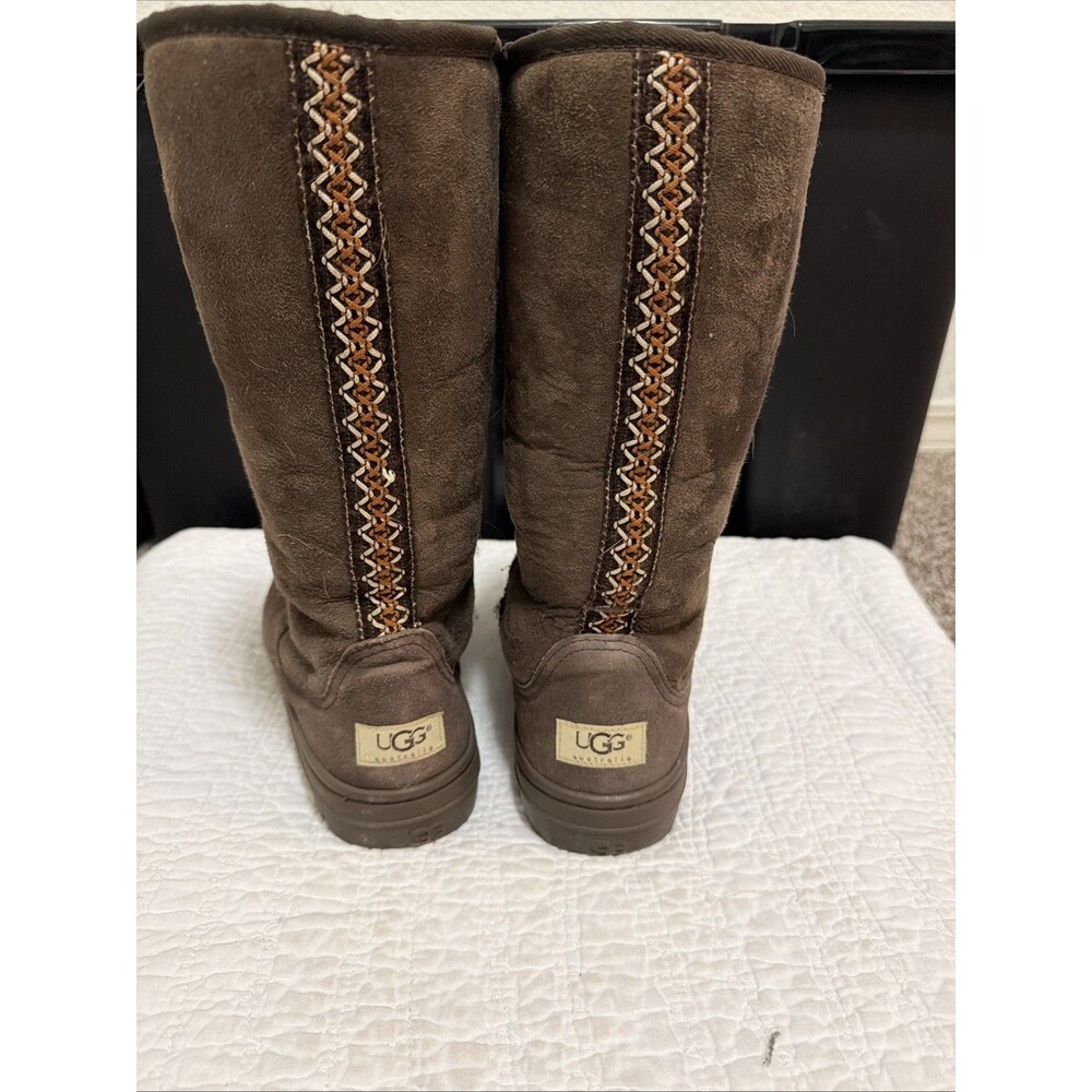 UGG Australia Ultimate Sole Tall Boots 9 Tasman Braid Chocolate Brown